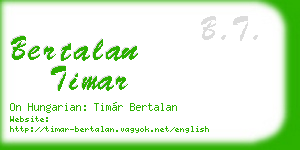 bertalan timar business card