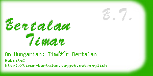 bertalan timar business card